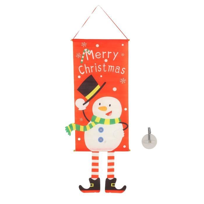 Bannière De Noël Extra Large 185x110 Cm - Motifs Père Noël, Bonhomme De Neige, Flocons | Pour Intérieur/extérieur, Mur, Cour, Décoration Festive - 13