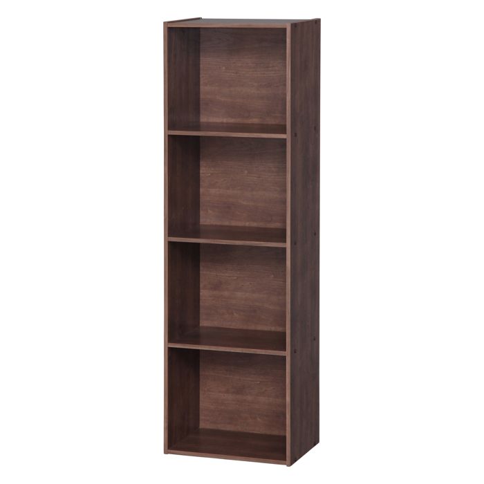 Iris Ohyama Etagère de rangement en bois 4 étages CX-4FN Marron L42 x P29 7 x H136 6 cm Iris Ohyama Etagère de rangement en bois 4 étages CX-4FN Marron L42 x P29 7 x H136 6 cm
