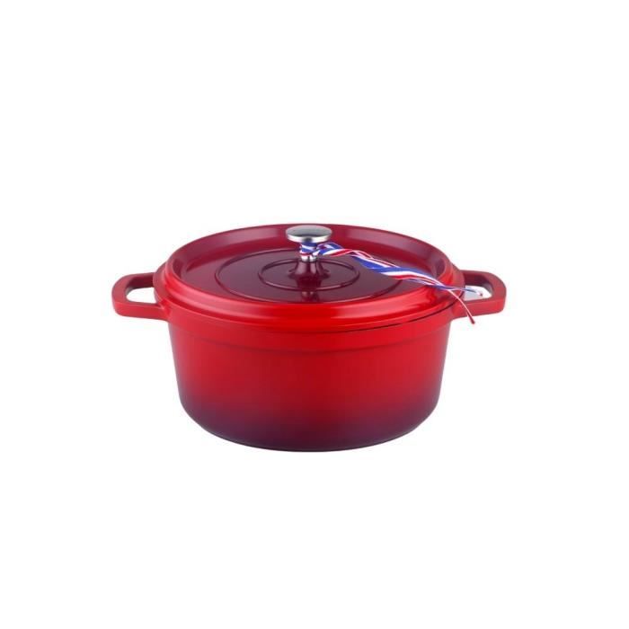TEFAL Air cocotte légère ovale 30x23 cm, fonte d'aluminium rouge, tous