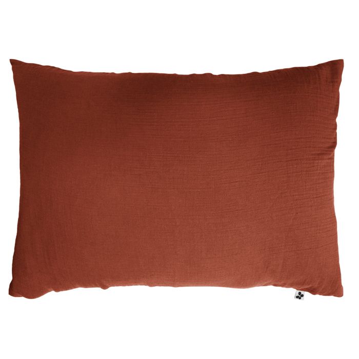 L EFFET PAPILLON Taie d&rsquo;Oreiller 50 x 70 cm &ndash; Double Gaze de Coton &ndash; Ga&iuml;a Terracotta 