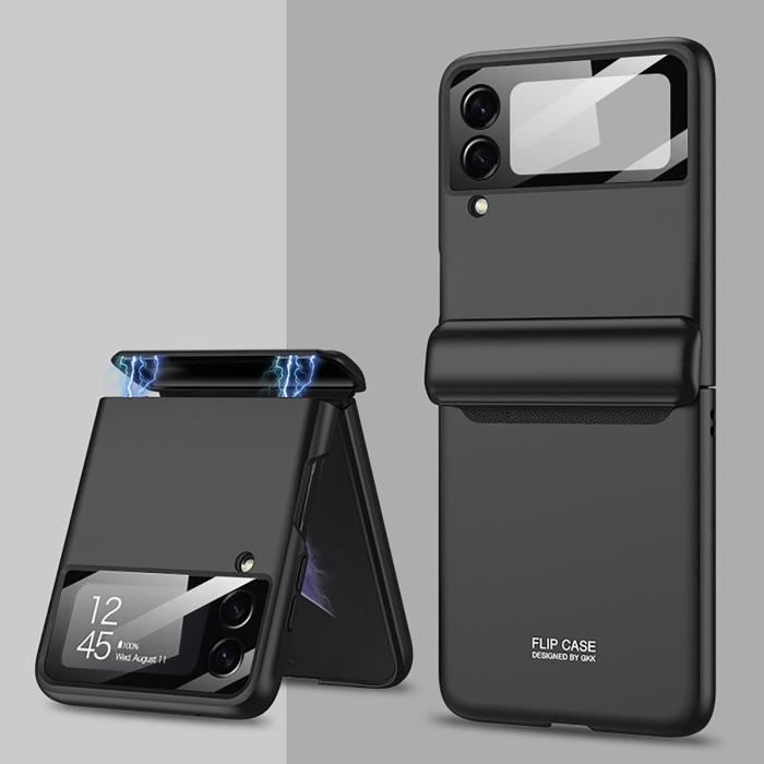 Coque de protection pour téléphone à absorption magnétique Noir compatible Samsung Galaxy Z Flip 3
