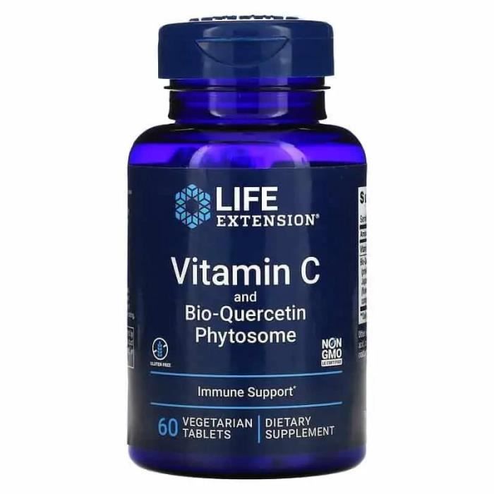 LIFE EXTENSION Vitamin C and BioQuercetin Phytosome 60 Comprimés