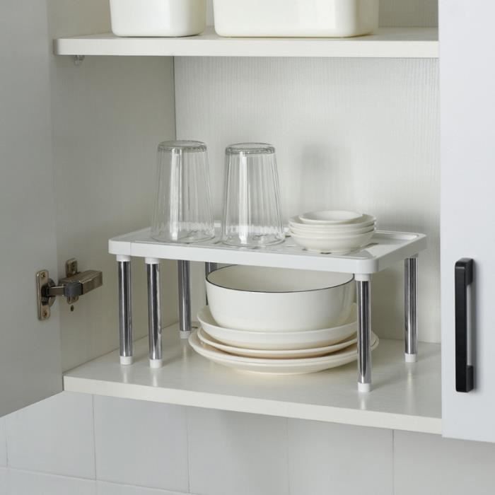 Étagère de rangement pour placard à la maison réglable pour économiser  l'espace de cuisine Blanc - Cdiscount Maison