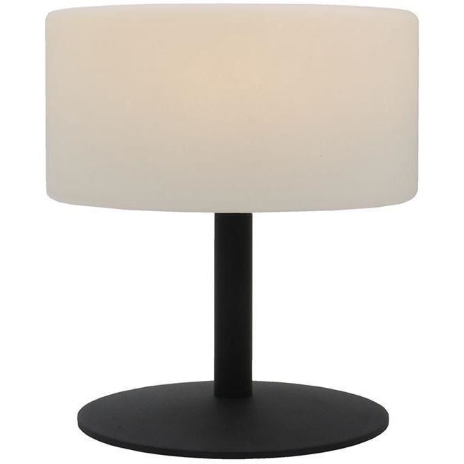 lampe de table sans fil - lumisky - atlas rock - h20 cm - pied en acier - gris - led blanc chaud et blanc