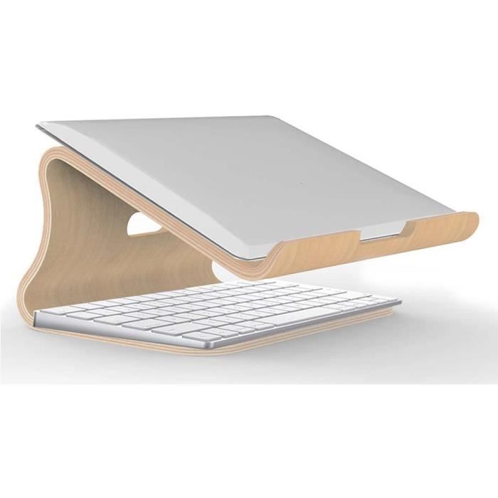 Universel Support Refroidisseur Ventilé en Bois pour MacBook Air/Pro Retina iPad Pro Tablette Ordinateur Portable PC Notebook SAMDI Bois Support pour Ordinateur Portable A-Noir Noyer 