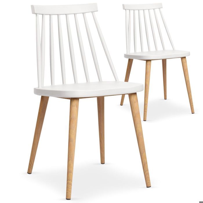 Lot de 2 chaises scandinaves Trouville Blanc Lot de 2 chaises scandinaves Trouville Blanc