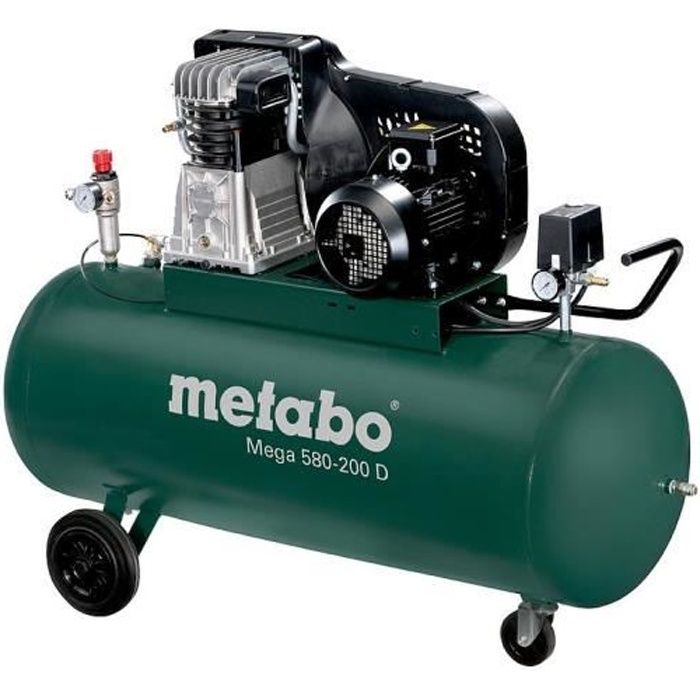 Compresseur METABO Mega 580 200 D 3 kW 11 bar 200 Silencieux