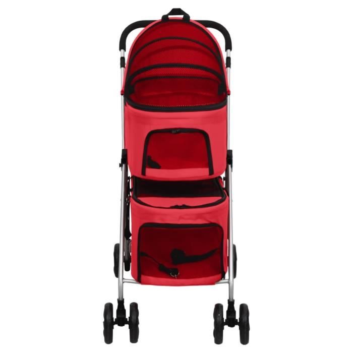 Comparer les prix de Mothinessto Poussette pour chien pliante à 2 niveaux Rouge 83x48x97 cm LY-1243