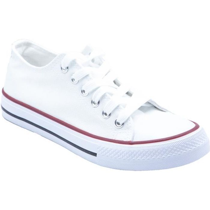 Baskets tennis femme en toile semelle caoutchouc Marque Mod le
