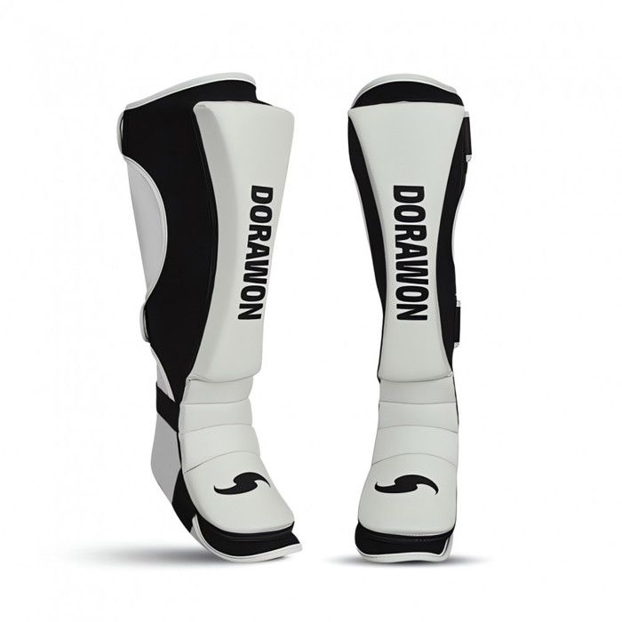 Protège-tibias Dorawon Seoul – PU/EVA, Bandes Velcro, 7 Tailles XS à XXL, Pour Karaté, Taekwondo