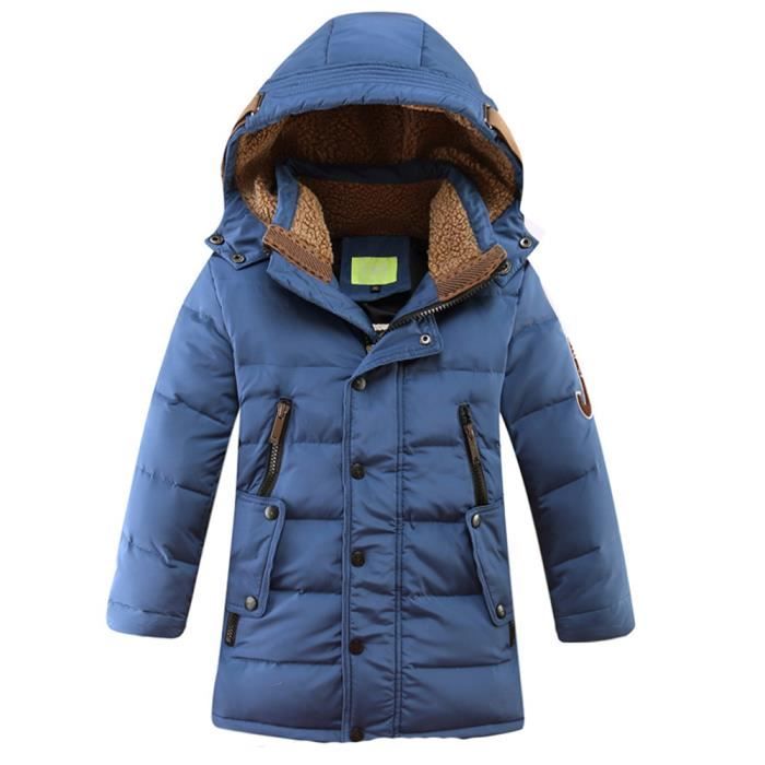 Doudoune Garçon Hiver - Veste Chaude à Capuche - Manteau Mode Pour Enfant - Taille 152