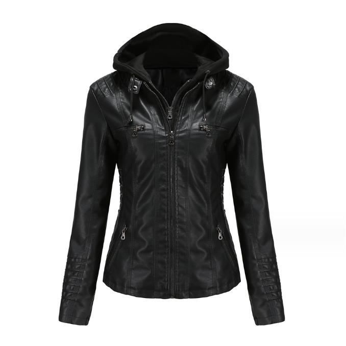 Blouson en hotsell cuir noir femme