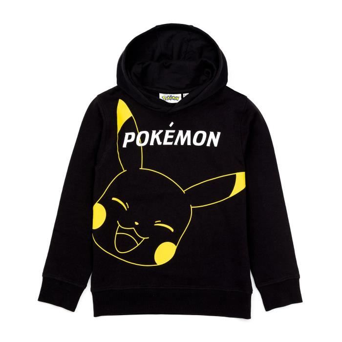 Sweat à capuche Pokemon Enfant Manches longues Noir Noir