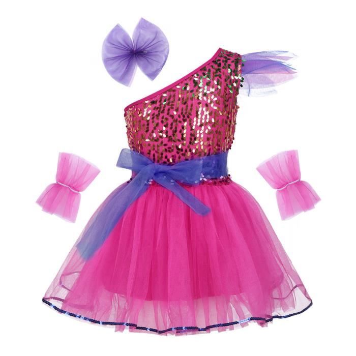 Jupe Métallique Plissée Tenue Danse Fille Oyolan - Crop Top