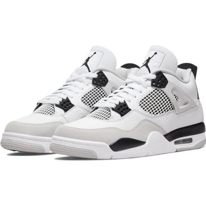 BASKET NIKE Air Jordan 4 Retro Military Black Blanche Blanc Cdiscount Chaussures
