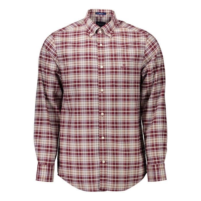 Chemise à manches longues rouge pour homme