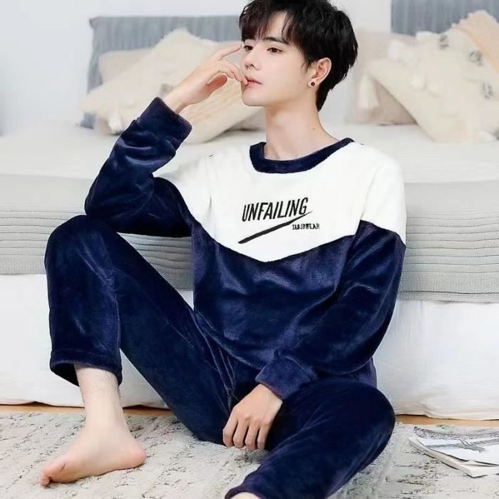 Pyjama hommes epais et chaud a manches longues FREZ2 2 Cdiscount Pret a Porter
