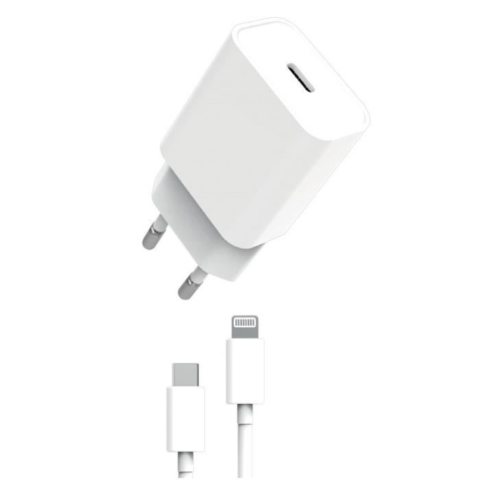 MYWAY PACK CHARGEUR SECTEUR PD 20W + USB-C LIGHTNING BLANC