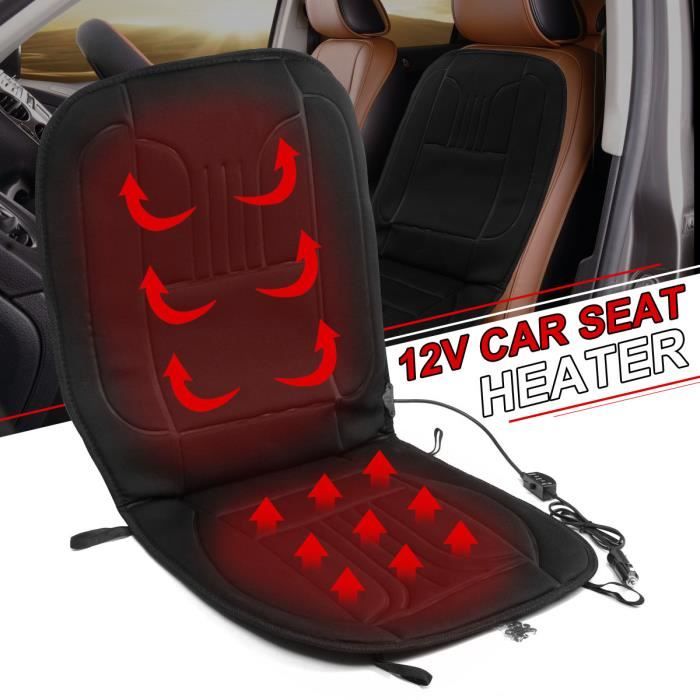 Coussin Voiture Chauffant Parkarma 2 Pi/èces Voiture Si/ège Chaud 12V Housse Voiture Chauffante Protection De Temp/érature Constante Couvre-Si/ège Chauffant Voiture pour Voiture Maison Bureau