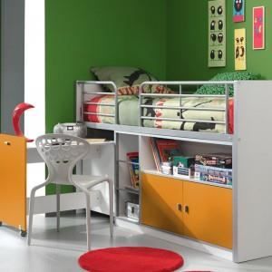 lit compact bonny 90x200cm orange - paris prix - avec tiroirs - pour enfant