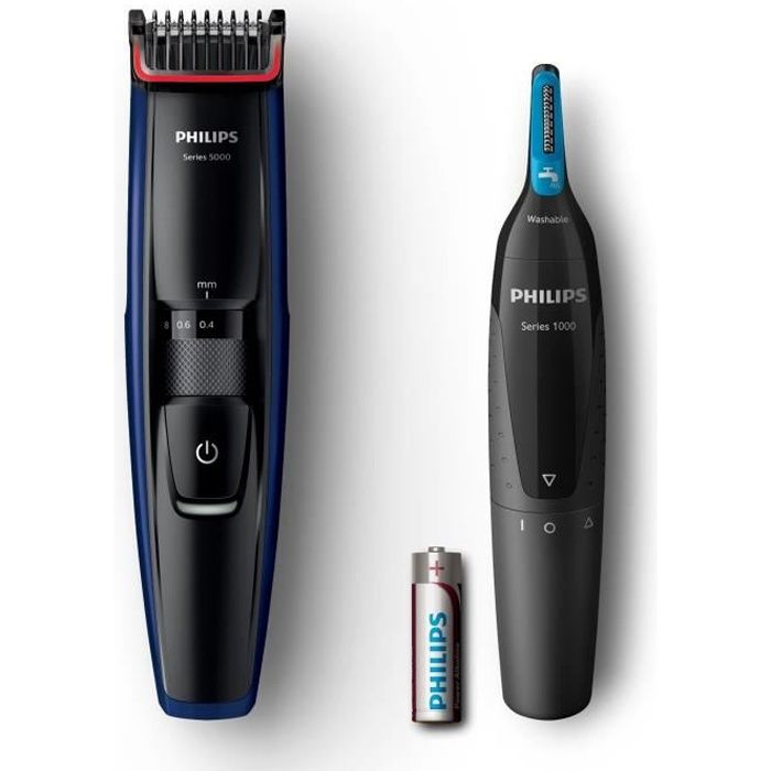 PHILIPS BT5190/85 Tondeuse barbe de 3 jours Beardtrimmer series 5000 + tondeuse nez/oreilles