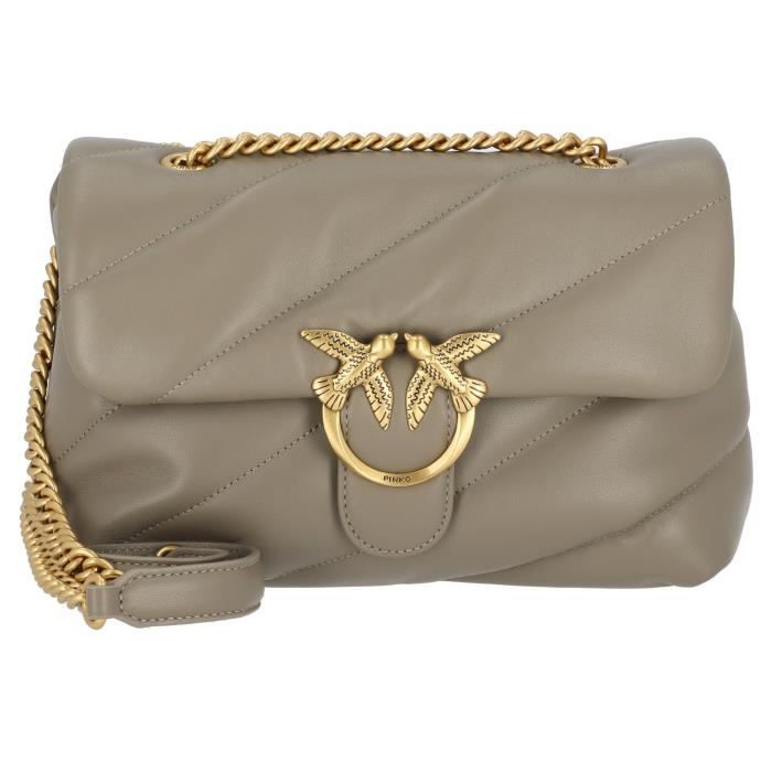 Sac à bandoulière en cuir PINKO Love 30 cm beige beige - Main Image