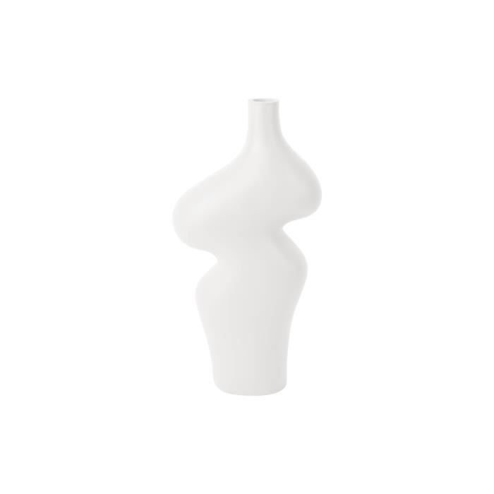 Vase courbe organique modèle en polyrésine Present Time Large - blanc - 15,5x30,5x8x2 cm