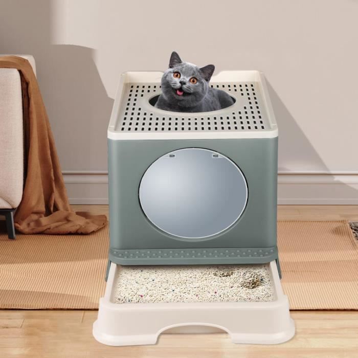 Comparer les prix de Toilettes fermées pour chat - QUIIENCLEE - plateau amovible - bac a litiere intérieur/extérieur