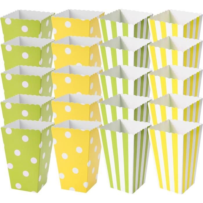20Pcs Boîtes De Pop-Corn Pour La Fête Boîtes De Pop-Corn En Papier ...