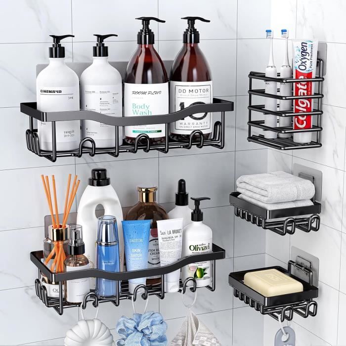 Etagere De Douche, Etagere Salle De Bain Sans Percage, Antirouille Porte Savon Douche, Espace En - 2