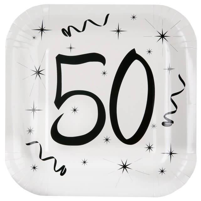 Decoration Anniversaire Noir Et Blanc 50 Ans Achat Vente Pas Cher