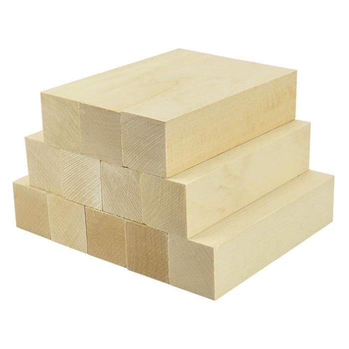 Blocs De Bois Naturels Didiseaon - Tilleul - Cubes Vierges Pour Sculpture Et Artisanat