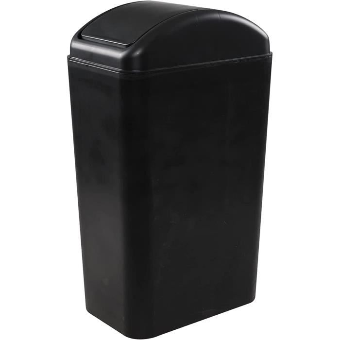Poubelle De Cuisine 25L Avec Couvercle Basculant • Noir/Argent • Double Compartment • Recyclage Facile • Fabriqué En UE