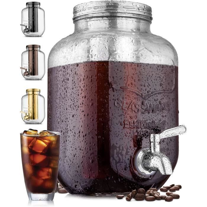 Double Couche Brun - Cafetière à Infusion Froide, Carafe à Expresso