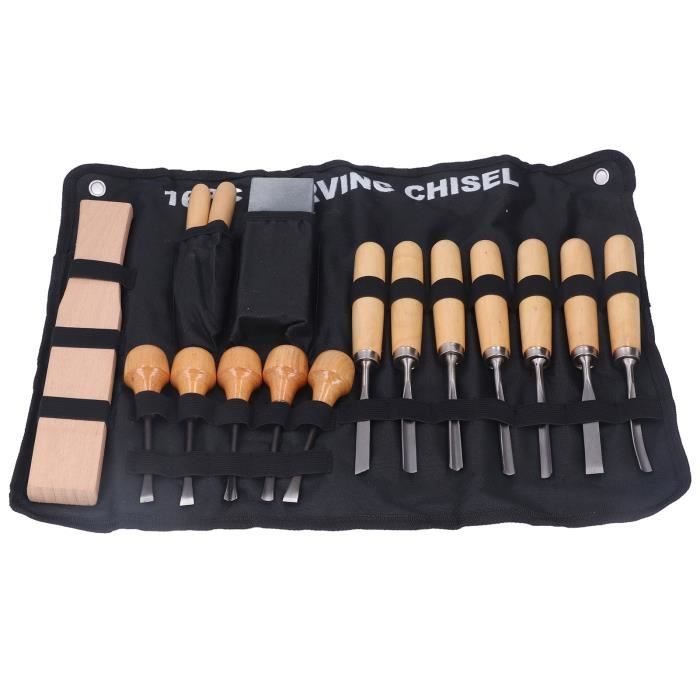 10Pcs Outils Sculpture Sur Bois En Acier Carbone Ensemble D'outils De