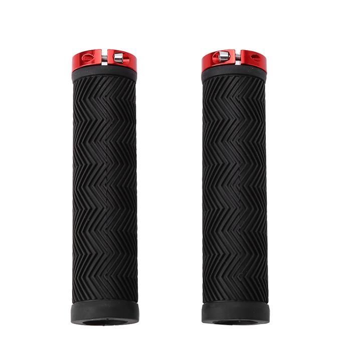 Poignées De Guidon Vélo Antidérapantes – Verrouillage Double Aluminium – Caoutchouc Ergonomique – 133 Mm – 22 Mm – VTT, Route, Ville