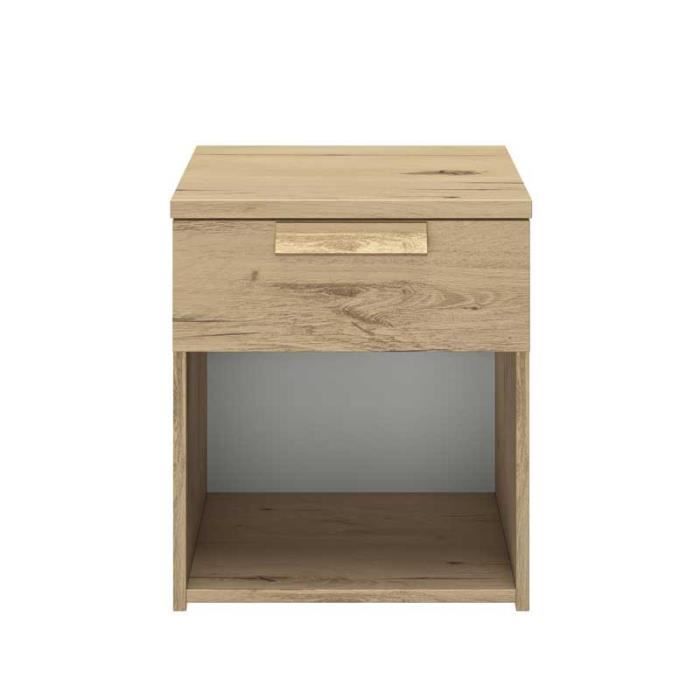 table de chevet 1 tiroir 1 niche chene blond ilora l 43 x l 36 x h 50 cdiscount maison