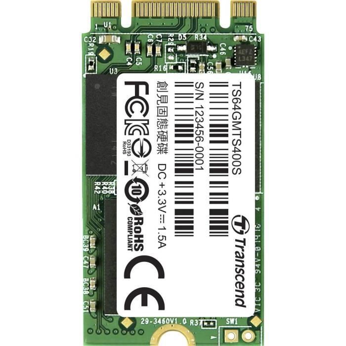 Vente Disque SSD SSD interne SATA M.2 2242 Transcend MTS400S 64 Go pas cher