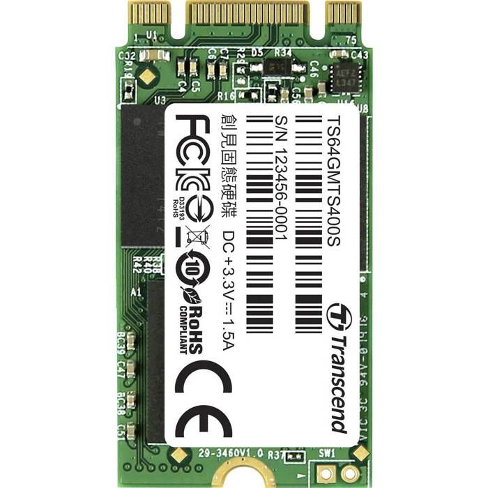 Transcend 400S 64 GB SSD interne SATA M.2 2242 M.2 SATA 6 Gb/s au détail TS64GMTS400S