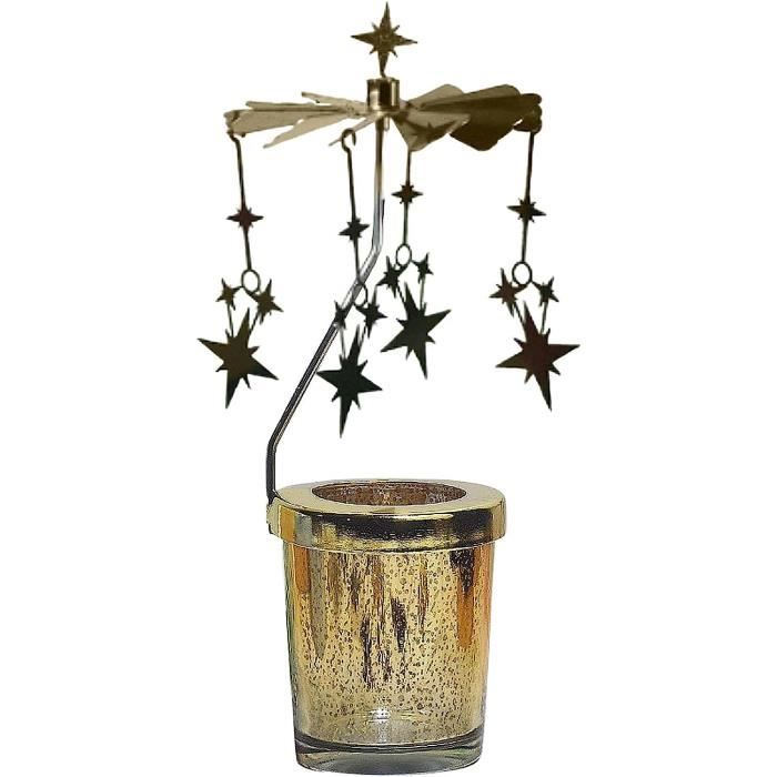 Bougeoir Rotatif Papillon Doré – 13 Cm – Décoration Bougie Chauffe-Plat – Cadeau Anniversaire Femme – Cheval De Troie
