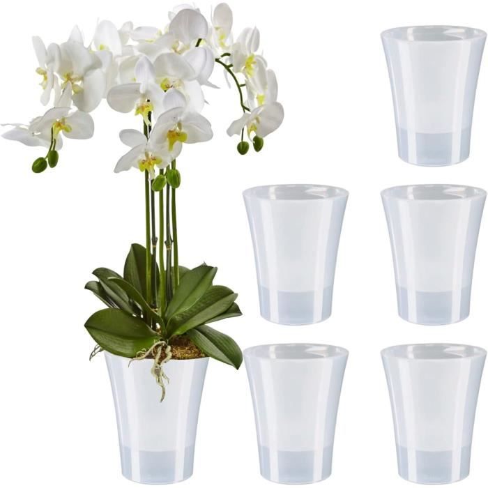 Lot De 10 Pots à Orchidée Transparents Respirants Avec Trous, Pour