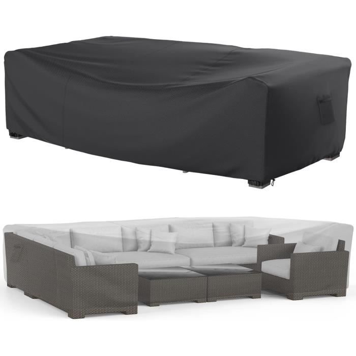 Enzeno Housse Salon Jardin Exterieur, Bache Protection Mobilier de Jardin 420D Tissu Oxford (150x90x74cm Enzeno Housse Salon Jardin Exterieur, Bache Protection Mobilier de Jardin 420D Tissu Oxford (150x90x74cm