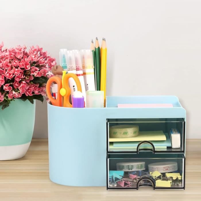 Suwang Organisateur De Bureau Multifonctionnel,Pot A Crayon En Métal