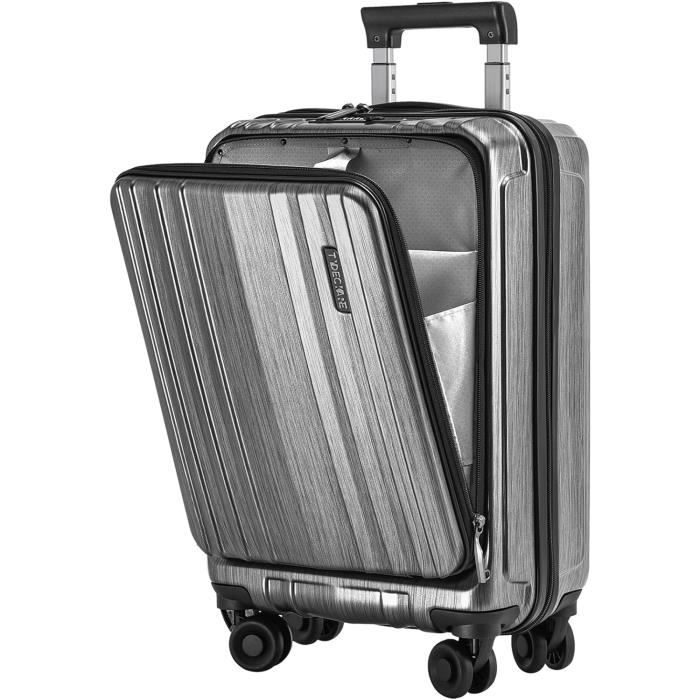 Valise cabine 20 pouces avec poche frontale zipp?�e, valise rigide Abs+Pc avec Tsa et roulettes 