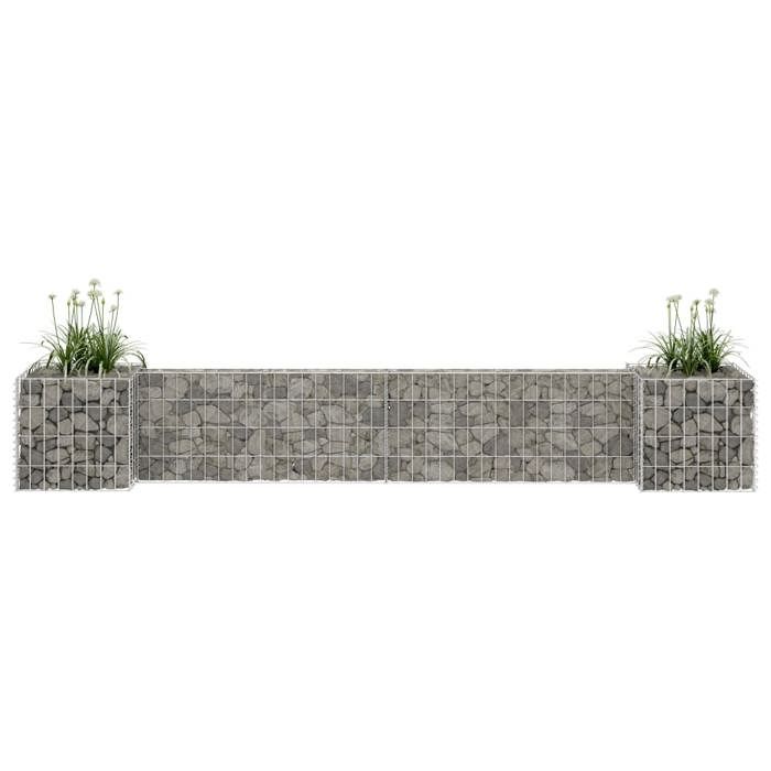 vidaXL Jardinière à Gabion en H Panier de Gabion Parterre Surélevé de Fleurs Plantes Jardin Terrasse Extérieur Fil d'Acier 145658