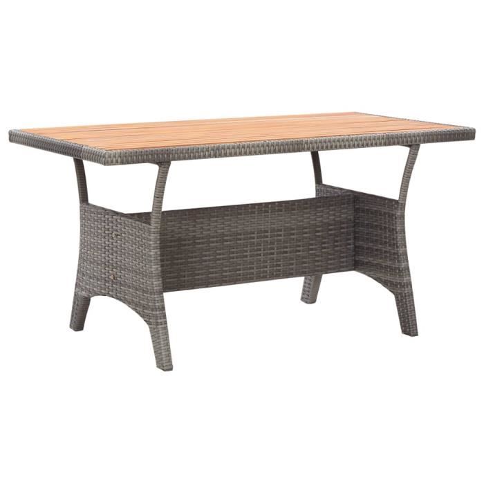 Vidaxl Table de jardin Gris 120x70x66 cm Bois dacacia massif - vue 1