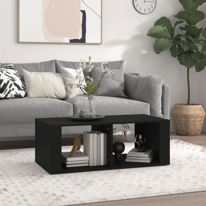vidaXL Table basse Noir 100x50x36 cm Bois dingénierie 816521