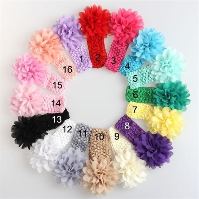 12pcs Bande De Cheveux De Grande Fleur Bandeau Bebe 12 Couleurs Cdiscount Au Quotidien
