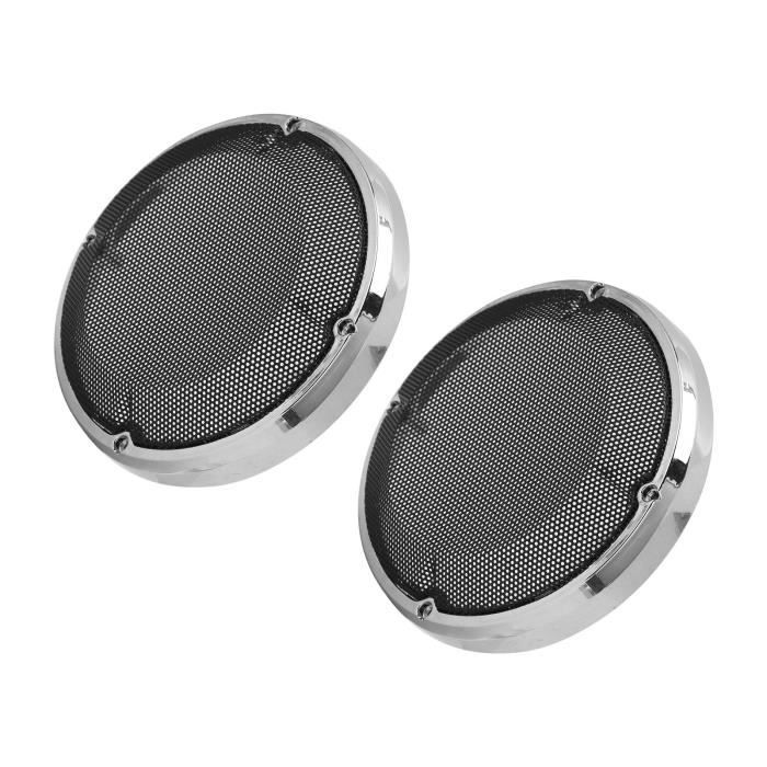 Grille Haut-Parleur 6.1 Pouces Argentée – Protection Woofer Voiture Avec Vis – ABS & Métal Robuste