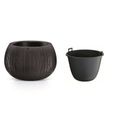 Pot de fleurs 1,4L avec un insert Beton Bowl DKB180-B411 noir-1